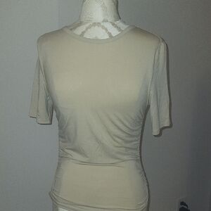 A New Day Women's Beige Short Sleeve Top